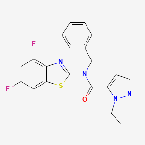 molecular formula C20H16F2N4OS B2724836 N-benzyl-N-(4,6-difluorobenzo[d]thiazol-2-yl)-1-ethyl-1H-pyrazole-5-carboxamide CAS No. 1171408-90-4