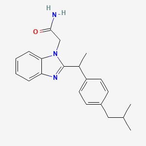 molecular formula C21H25N3O B2724841 2-(2-{1-[4-(2-methylpropyl)phenyl]ethyl}-1H-1,3-benzodiazol-1-yl)acetamide CAS No. 906188-38-3