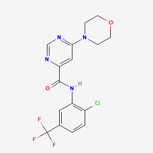 molecular formula C16H14ClF3N4O2 B2724848 N-(2-chloro-5-(trifluoromethyl)phenyl)-6-morpholinopyrimidine-4-carboxamide CAS No. 1901059-39-9