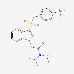 N,N-diisopropyl-2-(3-((4-(trifluoromethyl)benzyl)sulfonyl)-1H-indol-1-yl)acetamide