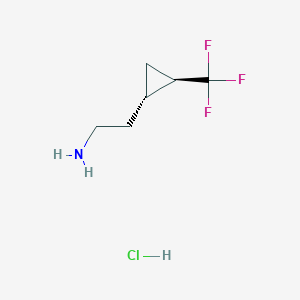 molecular formula C6H11ClF3N B2724854 2-[(1S,2R)-2-(Trifluoromethyl)cyclopropyl]ethanamine;hydrochloride CAS No. 2408937-92-6