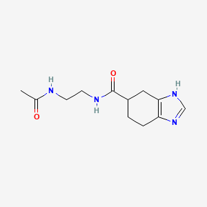 molecular formula C12H18N4O2 B2724856 N-(2-乙酰胺基乙基)-4,5,6,7-四氢-1H-苯并[d]咪唑-5-甲酰胺 CAS No. 2034473-35-1