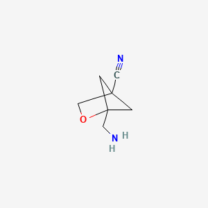 molecular formula C7H10N2O B2724857 1-(Aminomethyl)-2-oxabicyclo[2.1.1]hexane-4-carbonitrile CAS No. 2247107-84-0