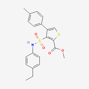 molecular formula C21H21NO4S2 B2724859 Methyl 3-[(4-ethylphenyl)sulfamoyl]-4-(4-methylphenyl)thiophene-2-carboxylate CAS No. 941888-43-3