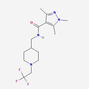 1,3,5-Trimethyl-N-[[1-(2,2,2-trifluoroethyl)piperidin-4-yl]methyl]pyrazole-4-carboxamide