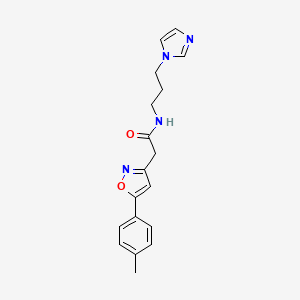 N-(3-(1H-imidazol-1-yl)propyl)-2-(5-(p-tolyl)isoxazol-3-yl)acetamide