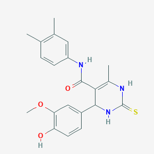 N-(3,4-dimethylphenyl)-4-(4-hydroxy-3-methoxyphenyl)-6-methyl-2-thioxo-1,2,3,4-tetrahydropyrimidine-5-carboxamide