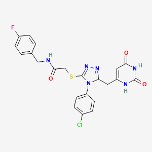 2-[[4-(4-chlorophenyl)-5-[(2,4-dioxo-1H-pyrimidin-6-yl)methyl]-1,2,4-triazol-3-yl]sulfanyl]-N-[(4-fluorophenyl)methyl]acetamide