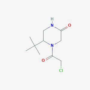 molecular formula C10H17ClN2O2 B2724892 5-Tert-butyl-4-(2-chloroacetyl)piperazin-2-one CAS No. 2411242-89-0