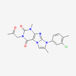 molecular formula C19H18ClN5O3 B2724895 6-(3-Chloro-4-methylphenyl)-4,7-dimethyl-2-(2-oxopropyl)purino[7,8-a]imidazole-1,3-dione CAS No. 878729-26-1