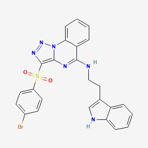 molecular formula C25H19BrN6O2S B2724897 3-[(4-溴苯基)磺酰]-N-[2-(1H-吲哚-3-基)乙基][1,2,3]三唑并[1,5-a]喹唑啉-5-胺 CAS No. 895649-09-9