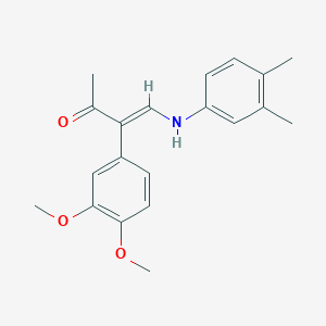 molecular formula C20H23NO3 B2724899 3-(3,4-Dimethoxyphenyl)-4-(3,4-dimethylanilino)-3-buten-2-one CAS No. 339017-33-3