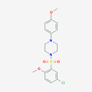 molecular formula C18H21ClN2O4S B272490 1-[(5-Chloro-2-methoxyphenyl)sulfonyl]-4-(4-methoxyphenyl)piperazine 