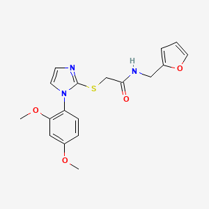 molecular formula C18H19N3O4S B2724903 2-{[1-(2,4-dimethoxyphenyl)-1H-imidazol-2-yl]thio}-N-(2-furylmethyl)acetamide CAS No. 869345-57-3