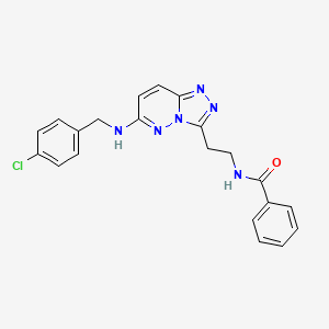 molecular formula C21H19ClN6O B2724913 N-(2-(6-((4-chlorobenzyl)amino)-[1,2,4]triazolo[4,3-b]pyridazin-3-yl)ethyl)benzamide CAS No. 873002-41-6