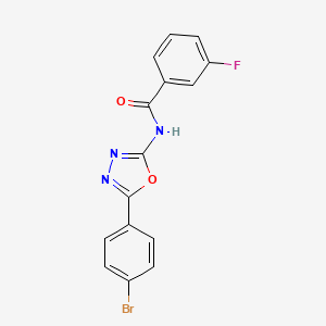 molecular formula C15H9BrFN3O2 B2724914 N-(5-(4-bromophenyl)-1,3,4-oxadiazol-2-yl)-3-fluorobenzamide CAS No. 891127-84-7