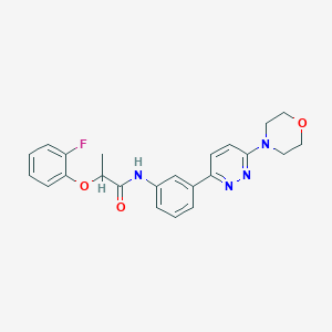 molecular formula C23H23FN4O3 B2724919 2-(2-fluorophenoxy)-N-(3-(6-morpholinopyridazin-3-yl)phenyl)propanamide CAS No. 1021111-90-9