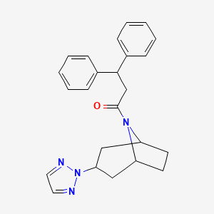 molecular formula C24H26N4O B2724934 1-((1R,5S)-3-(2H-1,2,3-triazol-2-yl)-8-azabicyclo[3.2.1]octan-8-yl)-3,3-diphenylpropan-1-one CAS No. 2108961-62-0