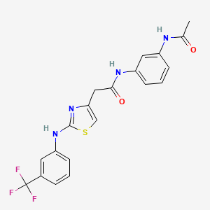 N-(3-acetamidophenyl)-2-(2-((3-(trifluoromethyl)phenyl)amino)thiazol-4-yl)acetamide