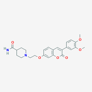molecular formula C25H28N2O6 B2724941 1-(2-((3-(3,4-dimethoxyphenyl)-2-oxo-2H-chromen-7-yl)oxy)ethyl)piperidine-4-carboxamide CAS No. 903860-50-4