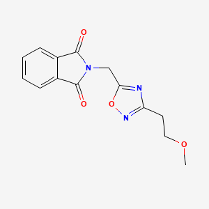 molecular formula C14H13N3O4 B2724943 2-((3-(2-Methoxyethyl)-1,2,4-oxadiazol-5-yl)methyl)isoindoline-1,3-dione CAS No. 2034567-31-0