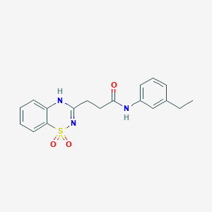 3-(1,1-dioxido-2H-1,2,4-benzothiadiazin-3-yl)-N-(3-ethylphenyl)propanamide
