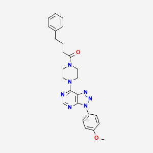 molecular formula C25H27N7O2 B2724951 1-(4-(3-(4-methoxyphenyl)-3H-[1,2,3]triazolo[4,5-d]pyrimidin-7-yl)piperazin-1-yl)-4-phenylbutan-1-one CAS No. 920373-01-9