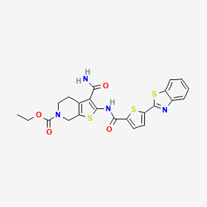 ethyl 2-(5-(benzo[d]thiazol-2-yl)thiophene-2-carboxamido)-3-carbamoyl-4,5-dihydrothieno[2,3-c]pyridine-6(7H)-carboxylate