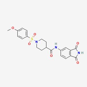 molecular formula C21H21N3O6S B2724965 N-(1,3-dioxoisoindolin-5-yl)-1-((4-methoxyphenyl)sulfonyl)piperidine-4-carboxamide CAS No. 923407-76-5