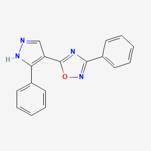 molecular formula C17H12N4O B2724967 3-苯基-5-(3-苯基-1H-吡唑-4-基)-1,2,4-噁二唑 CAS No. 1251609-50-3