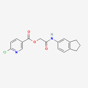 molecular formula C17H15ClN2O3 B2724968 [(2,3-dihydro-1H-inden-5-yl)carbamoyl]methyl 6-chloropyridine-3-carboxylate CAS No. 566896-14-8