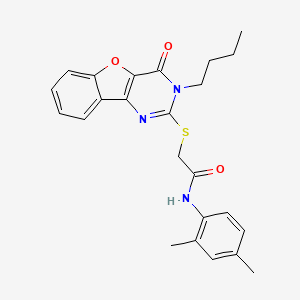 molecular formula C24H25N3O3S B2724969 2-[(3-butyl-4-oxo-3,4-dihydro[1]benzofuro[3,2-d]pyrimidin-2-yl)sulfanyl]-N-(2,4-dimethylphenyl)acetamide CAS No. 899754-20-2