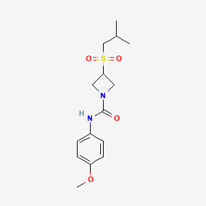 molecular formula C15H22N2O4S B2724970 3-(异丁基磺酰)-N-(4-甲氧苯基)氮杂环丁烷-1-羧酰胺 CAS No. 1797886-14-6