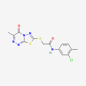 molecular formula C14H12ClN5O2S2 B2724978 N-(3-chloro-4-methylphenyl)-2-[(3-methyl-4-oxo-[1,3,4]thiadiazolo[2,3-c][1,2,4]triazin-7-yl)sulfanyl]acetamide CAS No. 869073-90-5