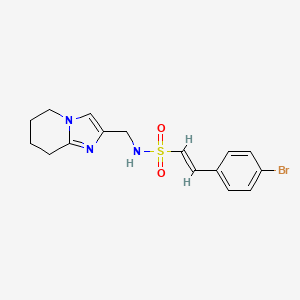 molecular formula C16H18BrN3O2S B2724980 (E)-2-(4-Bromophenyl)-N-(5,6,7,8-tetrahydroimidazo[1,2-a]pyridin-2-ylmethyl)ethenesulfonamide CAS No. 2111901-85-8