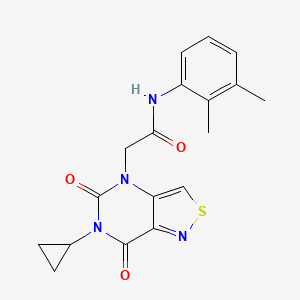 molecular formula C18H18N4O3S B2724981 2-(6-环丙基-5,7-二氧代-[1,2]噻唑并[4,3-d]嘧啶-4-基)-N-(2,3-二甲基苯基)乙酰胺 CAS No. 1251568-07-6