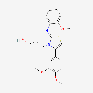(Z)-3-(4-(3,4-dimethoxyphenyl)-2-((2-methoxyphenyl)imino)thiazol-3(2H)-yl)propan-1-ol