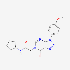 molecular formula C18H20N6O3 B2724991 N-cyclopentyl-2-(3-(4-methoxyphenyl)-7-oxo-3H-[1,2,3]triazolo[4,5-d]pyrimidin-6(7H)-yl)acetamide CAS No. 847387-09-1