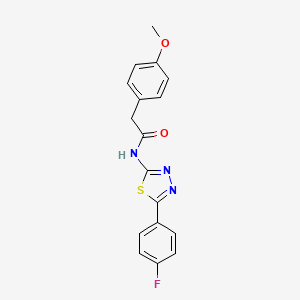 molecular formula C17H14FN3O2S B2725000 N-(5-(4-fluorophenyl)-1,3,4-thiadiazol-2-yl)-2-(4-methoxyphenyl)acetamide CAS No. 391863-14-2