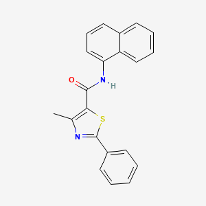 molecular formula C21H16N2OS B2725003 4-methyl-N-naphthalen-1-yl-2-phenyl-1,3-thiazole-5-carboxamide CAS No. 397284-69-4