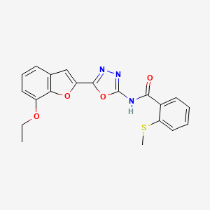 N-(5-(7-ethoxybenzofuran-2-yl)-1,3,4-oxadiazol-2-yl)-2-(methylthio)benzamide