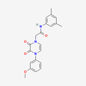 molecular formula C21H21N3O4 B2725008 N-(3,5-dimethylphenyl)-2-(4-(3-methoxyphenyl)-2,3-dioxo-3,4-dihydropyrazin-1(2H)-yl)acetamide CAS No. 891867-82-6