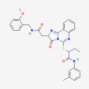 molecular formula C31H31N5O4S B2725014 2-[[2-[2-[(2-methoxyphenyl)methylamino]-2-oxoethyl]-3-oxo-2H-imidazo[1,2-c]quinazolin-5-yl]sulfanyl]-N-(3-methylphenyl)butanamide CAS No. 1023534-83-9