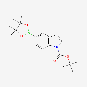 molecular formula C20H28BNO4 B2725024 Tert-butyl 2-methyl-5-(4,4,5,5-tetramethyl-1,3,2-dioxaborolan-2-yl)indole-1-carboxylate CAS No. 2565843-51-6