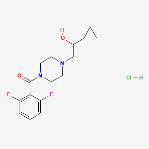 molecular formula C16H21ClF2N2O2 B2725025 (4-(2-环丙基-2-羟基乙基)哌嗪-1-基)(2,6-二氟苯基)甲酮盐酸盐 CAS No. 1396880-82-2