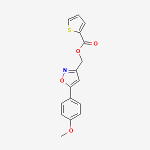 molecular formula C16H13NO4S B2725028 (5-(4-甲氧基苯基)异噁唑-3-基)甲基噻吩-2-甲酸酯 CAS No. 953177-07-6