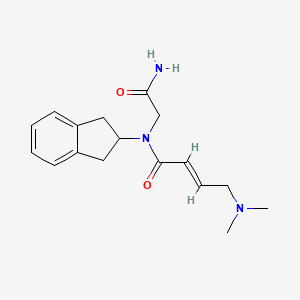 (E)-N-(2-Amino-2-oxoethyl)-N-(2,3-dihydro-1H-inden-2-yl)-4-(dimethylamino)but-2-enamide