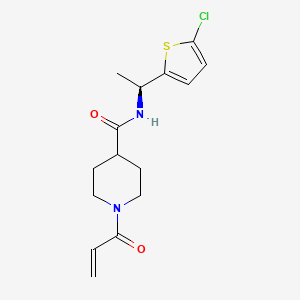 molecular formula C15H19ClN2O2S B2725034 N-[(1S)-1-(5-Chlorothiophen-2-yl)ethyl]-1-prop-2-enoylpiperidine-4-carboxamide CAS No. 2361596-83-8