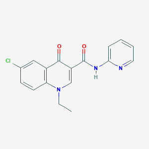 6-chloro-1-ethyl-4-oxo-N-(pyridin-2-yl)-1,4-dihydroquinoline-3-carboxamide