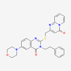 6-morpholino-2-(((4-oxo-4H-pyrido[1,2-a]pyrimidin-2-yl)methyl)thio)-3-phenethylquinazolin-4(3H)-one